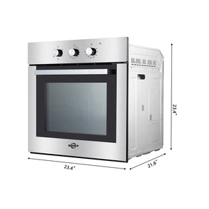 Junsky-Horno de <span class=keywords><strong>pared</strong></span> de convección integrado de 24 pulgadas, 3200W 65L con <span class=keywords><strong>asador</strong></span>, control de puerta de vidrio de triple capa, acero inoxidable - Product Image 2