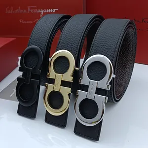 Cinturón de lujo con hebilla de diamante negro para hombre, cinturón de diseñador de cuero italiano, accesorios de moda, cinturón sublimado para hombre