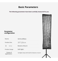 30*120cm Streifen Bienenstock Honeycomb Grid Softbox für Photo Strobe Studio Flash Softbox Bowens Mount
