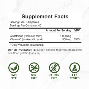 Capsules de glutathion, collagène et vitamine C en marque privée pour un éclat de la peau, des suppléments éclaircissants et antioxydants - Product Image 3