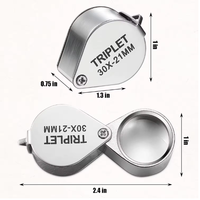 10X 20X 30X Folding Jewelry Magnifiers High Quality Small Magnifying Glass Pocket Jewelry Loupe for Gift and Promotion