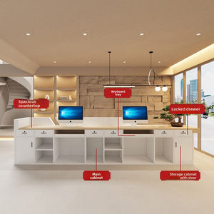 Comptoir de réception minimaliste, comptoir de réception d'entreprise, <span class=keywords><strong>spa</strong></span> pour les pieds, hall d'hôtel, comptoir de caisse en bois naturel - Product Image 4