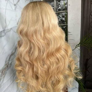 Peluca Frontal <span class=keywords><strong>de</strong></span> Cabello Humano <span class=keywords><strong>Natural</strong></span> Rubio Platino con Encaje HD, Ondulado, con Nudos Invisibles y Color <span class=keywords><strong>Natural</strong></span> 613 - Product Image 1