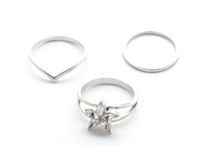 3 قطع من مجوهرات القدم الصيفية للشاطئ، خواتم أصابع القدم الفضية القابلة للتعديل بتصميم زهور عتيق - Product Image 2