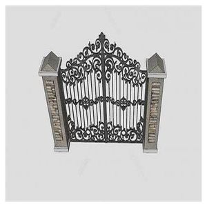 Puerta de Hierro Forjado con Logotipo Personalizado Prima, con Trabajos Ornamentales en Hierro para Entrada Principal de Hotel y Resort - Product Image 6