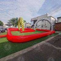Piste de course gonflable commerciale en PVC Piste de course gonflable Go Karting Piste de course gonflable Rc pour quads