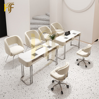 HONGFAN Usine de Foshan Mobilier de salon de beauté moderne personnalisable Table de manucure pour ongles