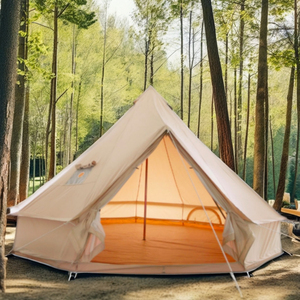 Grande tente cloche <span class=keywords><strong>en</strong></span> toile pliable, abri <span class=keywords><strong>yourte</strong></span> monocouche, une chambre, structure <span class=keywords><strong>en</strong></span> fer, trou pour poêle, pour camping extérieur et jardin - Product Image 3