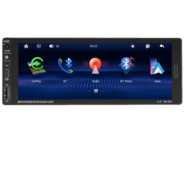 6.9inch 1Din Car Radio Android Auto Carplay Touch Screen Car Stereo with Carplay BT IPS Amplifier USB Car MP5 Player