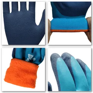 Terry Liner Latex Fully Coated Gloves Waterproof Winter Cold Weather Work Gloves