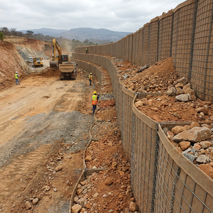 <span class=keywords><strong>Mur</strong></span> <span class=keywords><strong>de</strong></span> protection anti-explosion en gabions galvanisés, murs <span class=keywords><strong>de</strong></span> sable anti-explosion durables, barrière défensive soudée avec géotextile - Product Image 5
