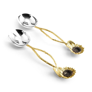 Ensemble de couverts de qualité d'exportation avec manche en forme de fleur finition dorée Ensemble de couverts faits à la main à vendre - Product Image 1