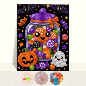 Pittura Diamante 5D Fai da Te con Cornice <span class=keywords><strong>per</strong></span> Halloween, Adatta a Bambini dai 6-12 Anni, Ideale <span class=keywords><strong>per</strong></span> Principianti, Decorazione Casa e Regali - Product Image 5