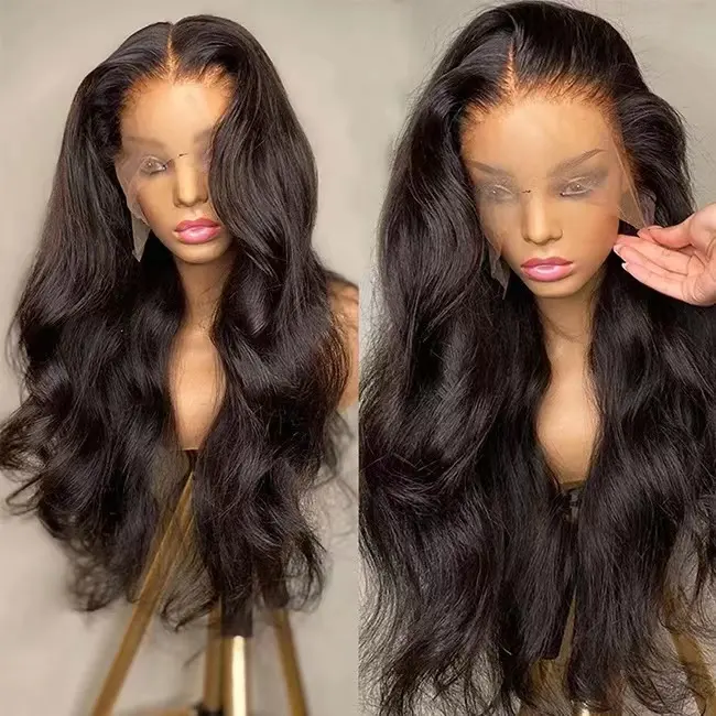 Pre Plucked 13X4 13X6 Lace Front Wigs Human Hair, Glueless Full Hd Lace Wigs,Body Wave Raw Indian Virgin Hair Wig