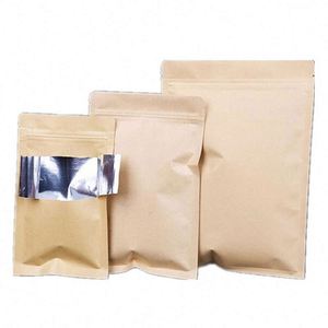 Sacs en papier kraft alimentaire refermables à fermeture éclair 9x14cm pour la promotion - Vente en gros - Product Image 1