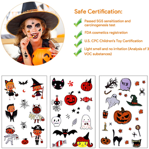 Tatuaje <span class=keywords><strong>de</strong></span> Maquillaje <span class=keywords><strong>de</strong></span> Halloween <span class=keywords><strong>de</strong></span> Alta Calidad, No Tóxico, Adhesivo Decorativo para Niños, <span class=keywords><strong>Precio</strong></span> <span class=keywords><strong>de</strong></span> Fábrica, Aplicación Temporal <span class=keywords><strong>en</strong></span> <span class=keywords><strong>el</strong></span> Rostro, Papel Seguro - Product Image 4