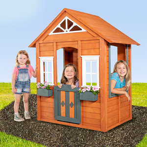 Meilleur cadeau de Noël, maison de jeu en bois Wendy pour l'extérieur, petite maisonnette pour enfants avec jardinière - Product Image 6