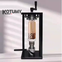 Machine manuelle de scellage de canettes en plastique, style joystick facile à utiliser, pour thé au lait et bouteilles PET