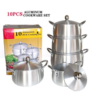 Juego de 10 Ollas de Aluminio Antiadherentes para Sopa y Caldo, Cacerolas, Ollas de Cocina - Product Image 2