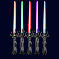 Nuevo Juguete de Espada Láser Retráctil de Silicona 2 en 1 con Luces LED Dobles y Sonido FX para Duelos