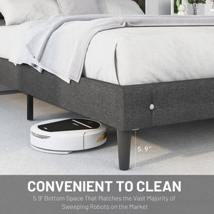 Kainice Modern Fabric Linen Hotel Beds Frame Blue Upholstered Queen Size Bed Tall Headboard Marco <strong>De</strong> <strong>Cama</strong> Matrimonial Full Size - Product Image 4