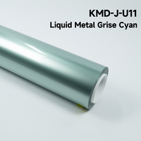 KING MARTIN Film de protection de peinture sans DMF pour carrosserie automobile, compatible avec les voitures, couleur Gris Cyan Métal Liquide TPU PPF
