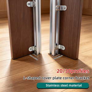 Support d'angle en acier inoxydable, trou de 25 mm, design minimaliste durable, quincaillerie pour meubles - Product Image 4