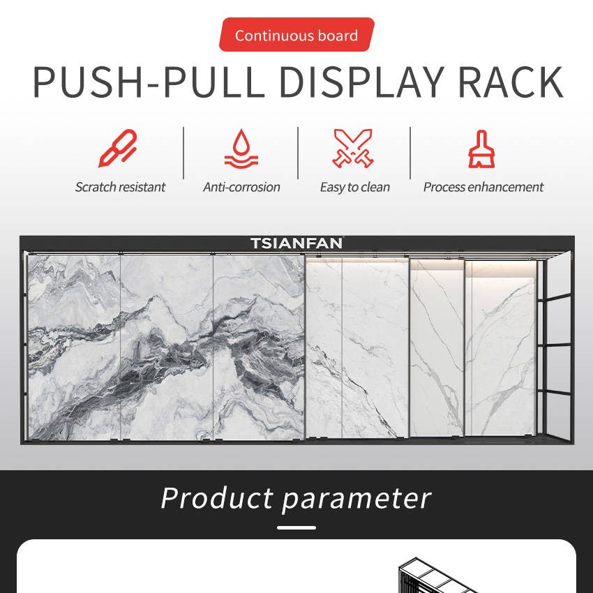 Sliding Tiles Display Rack Stone Granite For Exhibition Marble Ceramic Calacatta Sintered Stone Panel Slab Slider Display Rack