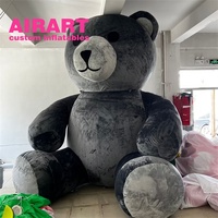 Ours de Noël gonflable personnalisé, dessin animé d'ours de Noël gonflable en peluche pour l'affichage