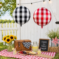 Ballon en aluminium rond de 18 pouces à motif écossais style forêt rétro minimaliste
