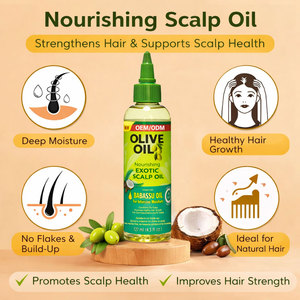 Aceite Vegano Orgánico Exótico para el Cuero Cabelludo con Aceite de Oliva y Aceite de Babassu, Promueve el Crecimiento Saludable del Cabello, Fórmula de Nutrición Concentrada - Product Image 2