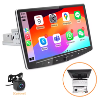 Radio mobil 10 inci 1DIN, pemutar DVD Radio mobil Stereo nirkabel TFT rotasi 360 derajat navigasi GPS 2.5D elektronik otomatis