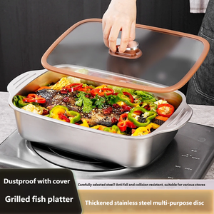 Plat de cuisson en acier inoxydable, plateau à poisson, grille, <span class=keywords><strong>accessoires</strong></span> de cuisine, outils de cuisson - Product Image 1