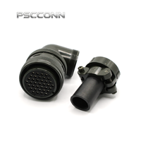 Connecteur d'alimentation circulaire fileté robuste PSCCONN MS5015 Série MS3108A 28-21S, prise coudée à 90 degrés, 37 broches femelle