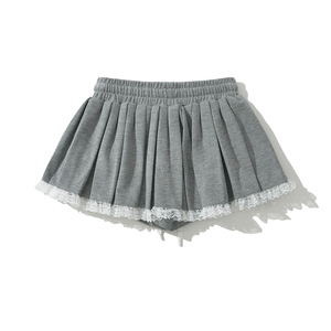 New Korean Style Lace <strong>Stitching</strong> Women's Two-Piece Set Slim-Fit Hooded <strong>Top</strong> Pleated Skirt Pants for Summer Spice Girl Design - Product Image 4