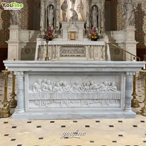 Chiesa religiosa <span class=keywords><strong>antico</strong></span> marmo bianco altare di pietra del tavolo del sacrificio - Product Image 2