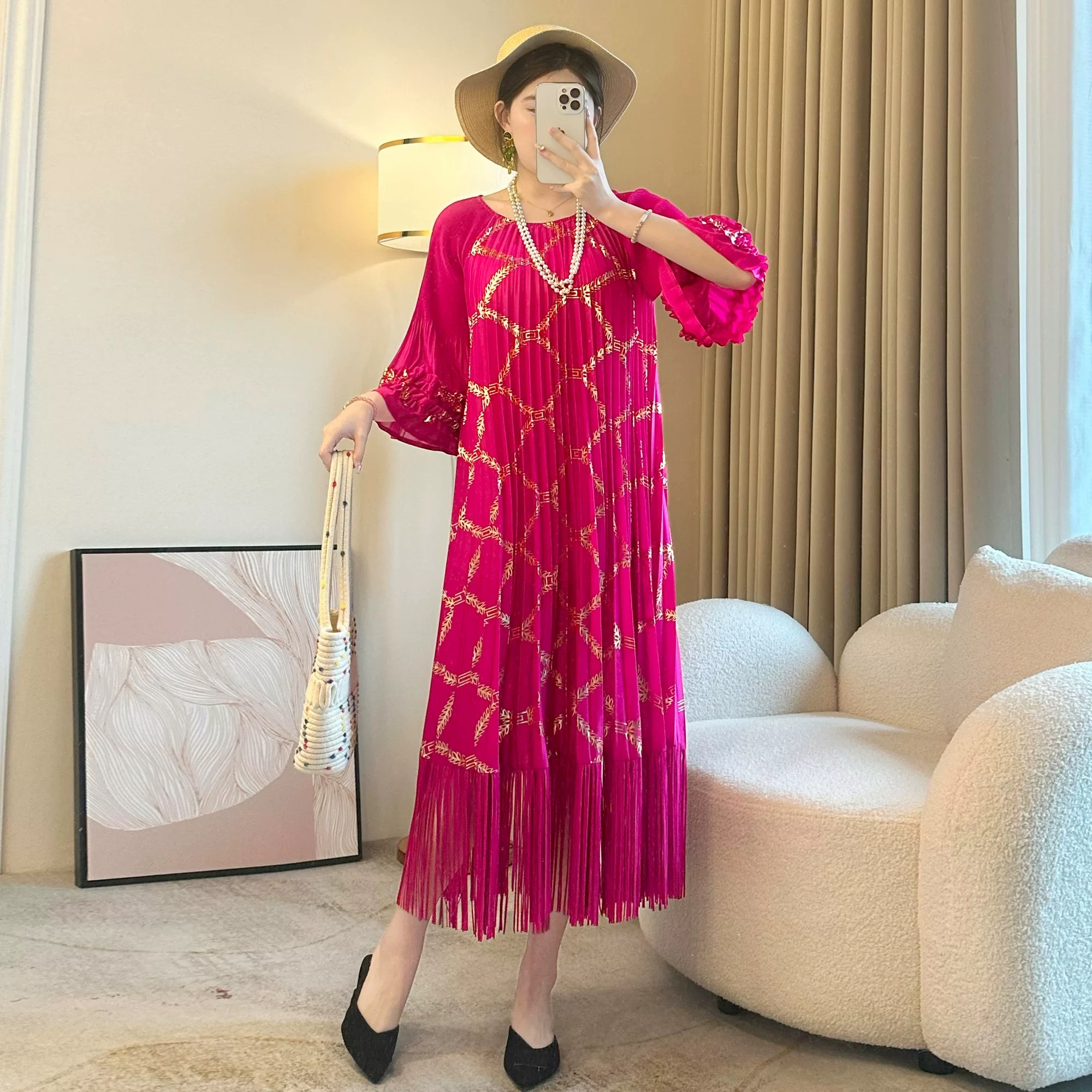 casual fringe dress Miyaki New Plus-Size Elegant for Women Amanda Uprichard | Cedella double stitched shoulder coat skimming cut offers a Size:S - IN-STOCK