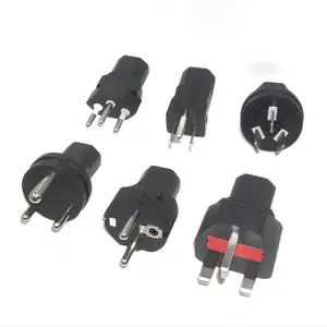 Interchangeable IEC 13 C14 AC Power Cord Cable with EU UK US AU Plug