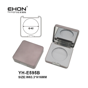 Wholesale ABS Square Empty Powder <b>Compact</b> Case Luxury Metallized Cosmetic Blush Highlighter Container <b>Makeup</b> Eyeshadow Palette - Product Image 2
