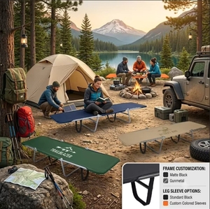Lit de camp pliable léger et portable pour adultes, pour le camping en plein air - Product Image 4