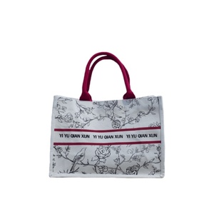 Sac fourre-tout réutilisable en toile/coton recyclé, grand format, imprimé avec logo personnalisé, certifié AZO ROHS & CE, fermeture à bouton - Product Image 1