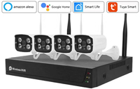 Kamera CCTV nirkabel untuk pengawasan rumah, Kit Wifi 8CH 2MP 2021 P IP, sistem keamanan NVR 1080 Tuya