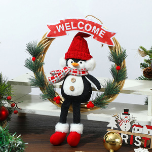 Nouvelles décorations <span class=keywords><strong>de</strong></span> Noël lumineuses <span class=keywords><strong>de</strong></span> haute qualité 2025 : Ornements pingouins et gnomes, poupées en tricot <span class=keywords><strong>avec</strong></span> bonnets <span class=keywords><strong>de</strong></span> Père Noël, couronnes <span class=keywords><strong>de</strong></span> pingouins - Product Image 6