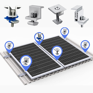 Abrazadera de <span class=keywords><strong>perfil</strong></span> de rieles solares de aluminio Abrazadera de <span class=keywords><strong>panel</strong></span> <span class=keywords><strong>solar</strong></span> Montaje en techo Estructura PV Sistema de soportes de montaje de <span class=keywords><strong>panel</strong></span> <span class=keywords><strong>solar</strong></span> - Product Image 1