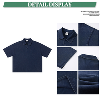 T-shirt Polo Unisexe Lavé et Uni, Grammage Lourd, Personnalisable, Style Streetwear, 100% Coton 280 g/m², Décontracté, Tricoté, Coupe Boxy
