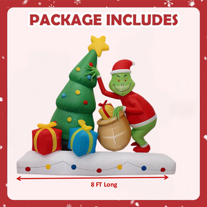<span class=keywords><strong>Grinch</strong></span> Gonfiabile Natalizio <span class=keywords><strong>di</strong></span> 2,4 Metri con Albero <span class=keywords><strong>di</strong></span> Natale e Sacchi Regalo con Luci LED, Decorazioni Natalizie Gonfiabili per Esterni - Product Image 3