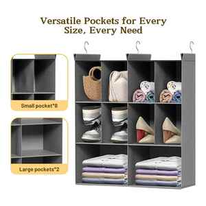 3 Tier Hanging Closet Organizer 10 Compartments Sweater Organizer Closet Organizers and Storage - Product Image 5