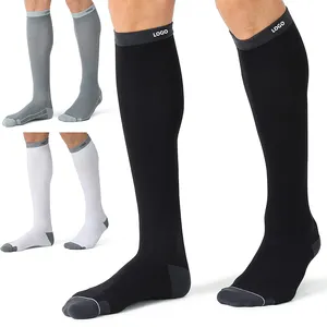Chaussettes de Compression 20-30mmHg hommes femmes chaussettes de course chaussettes de Compression haute genou
