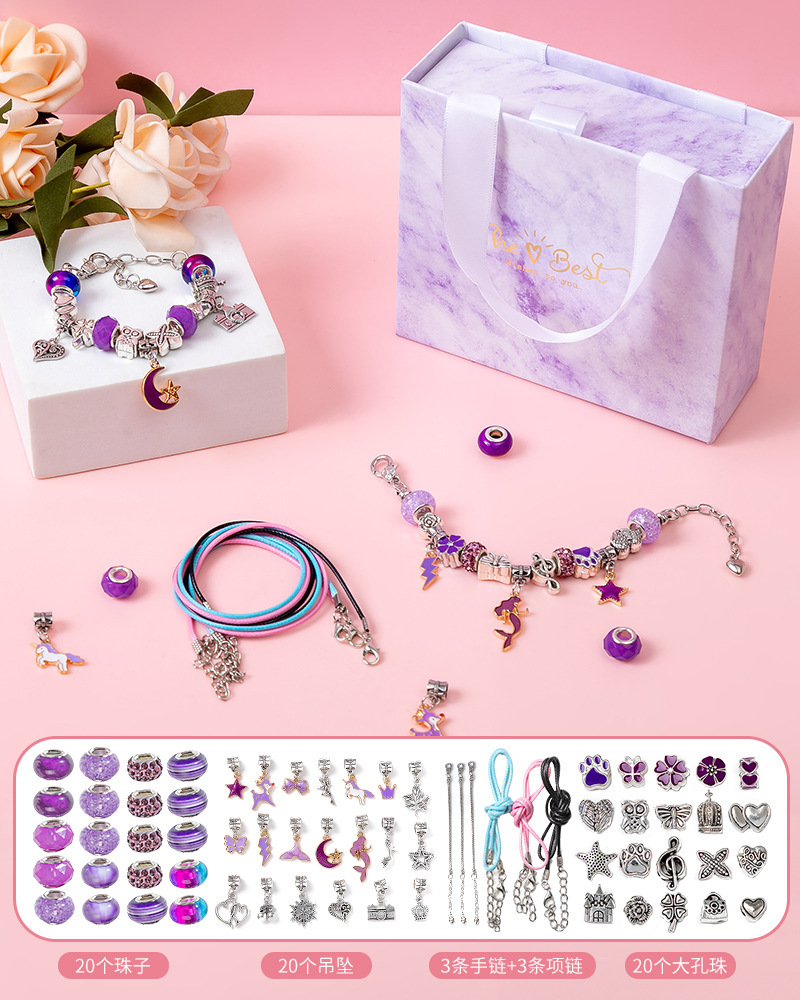Bracciale semplice [fata sirena viola] con perline