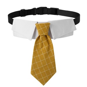 Ensemble de costume pour animaux de compagnie - Nœud <span class=keywords><strong>papillon</strong></span> et collier à carreaux pour <span class=keywords><strong>mariage</strong></span>/anniversaire - Nouvelle arrivée - Ensemble de smoking pour <span class=keywords><strong>chien</strong></span> à carreaux avec collier assorti - Product Image 4